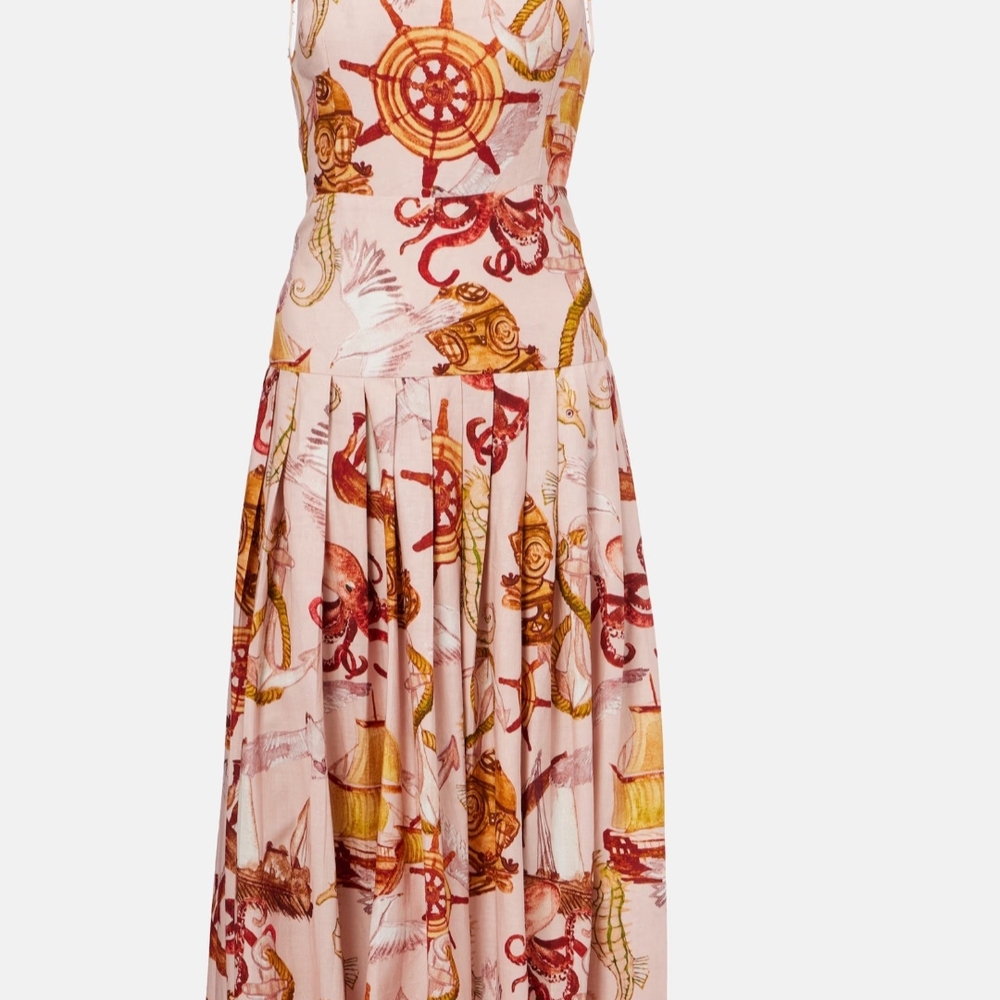 FARM Rio Nautical Print Maxi Dress in Red and Orange